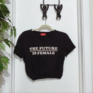 The future is female cropped tee